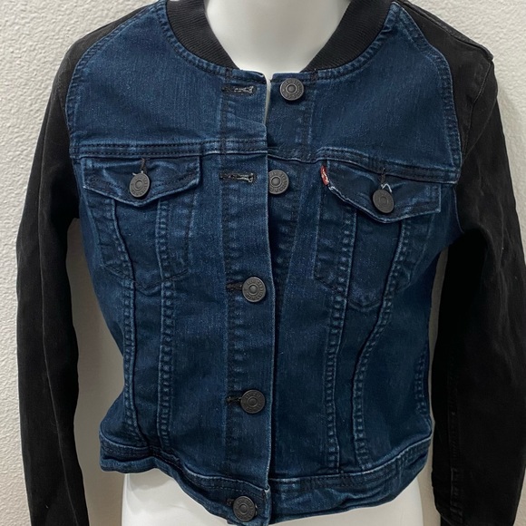 Levi Jean Jacket dark blue black sleeves Small - Picture 3 of 9